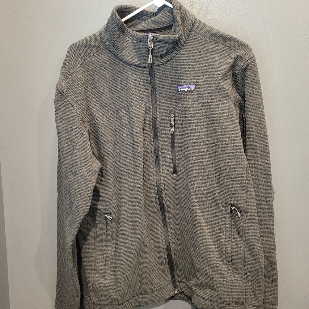 Patagonia Gray Zip Up Sweater with High Neck
